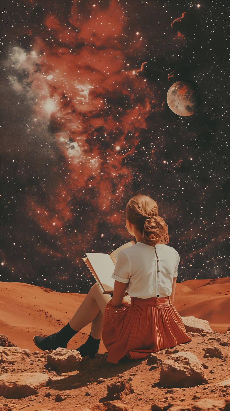 Cosmic Dreamer Reading Space Wall Art