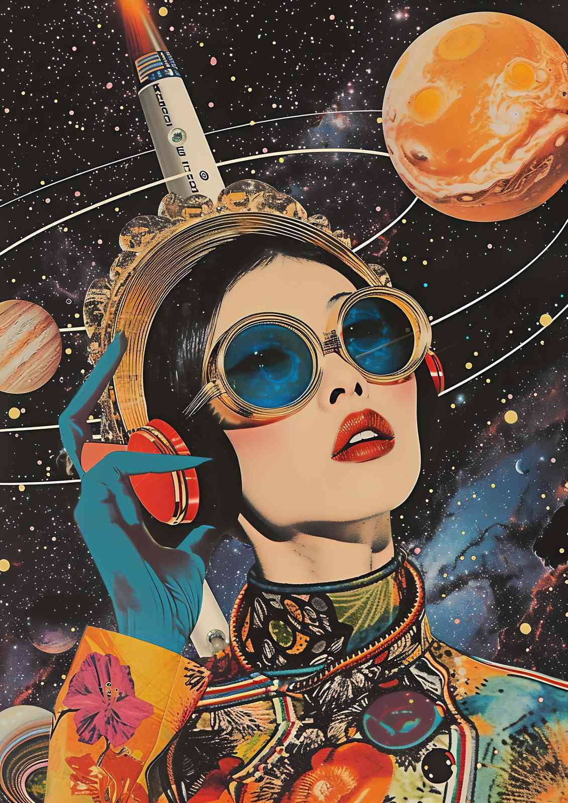 Retro Space Babe Futuristic Wall Art