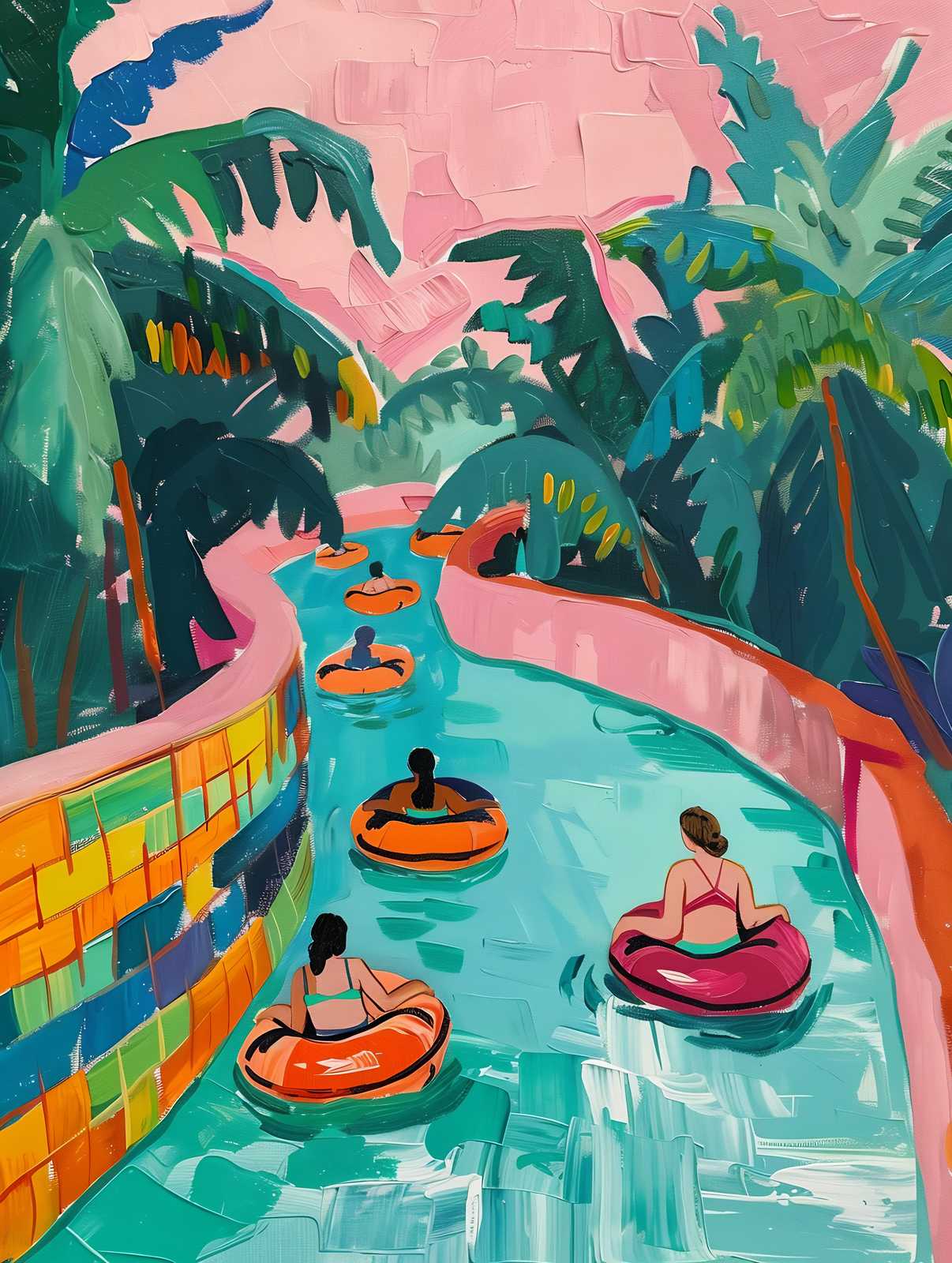 Tropical Lazy River Vibes Wall Art