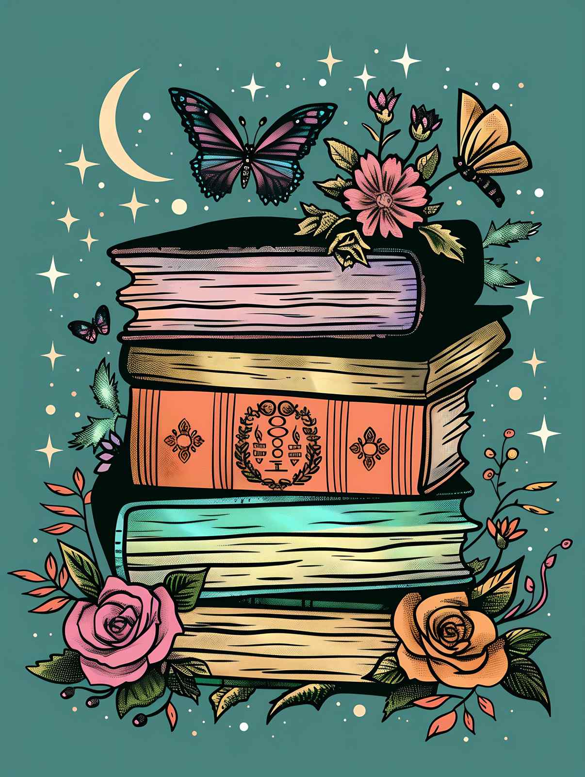 Enchanted Books & Butterflies Wall Art