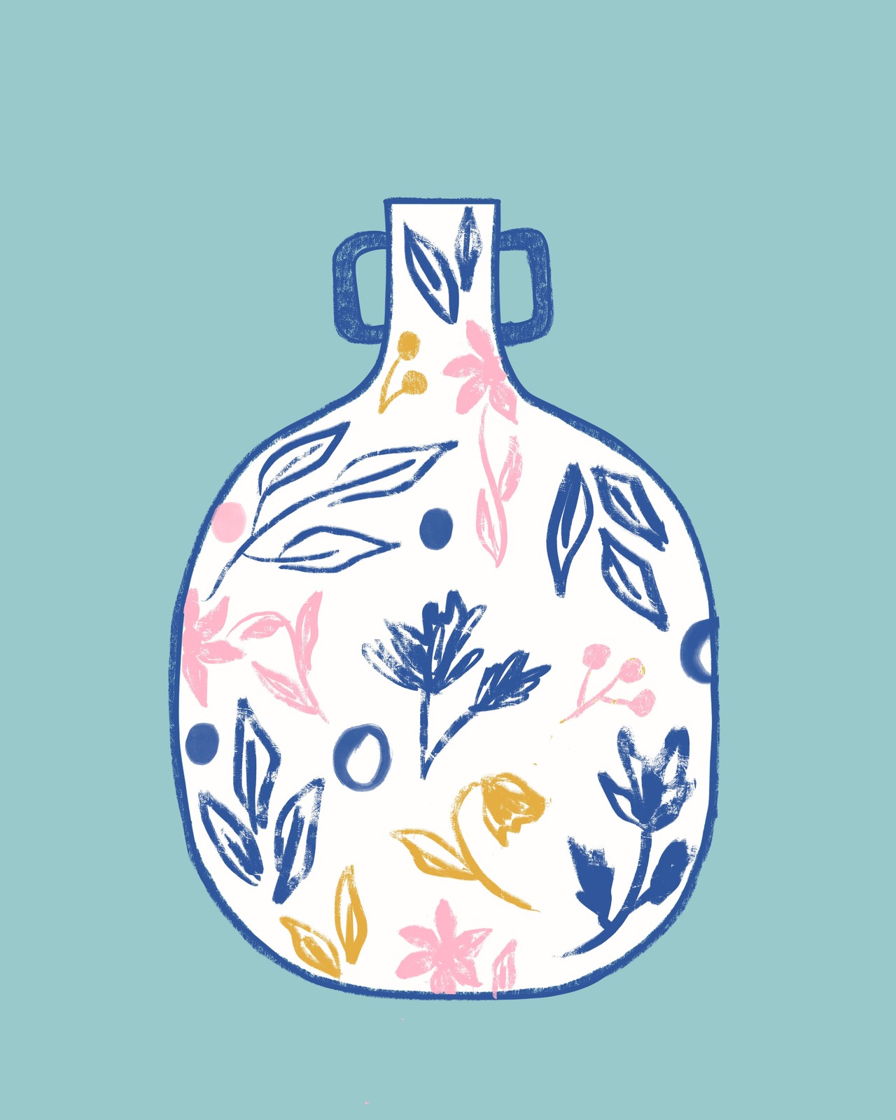 Boho Floral Vase Art Wall Art