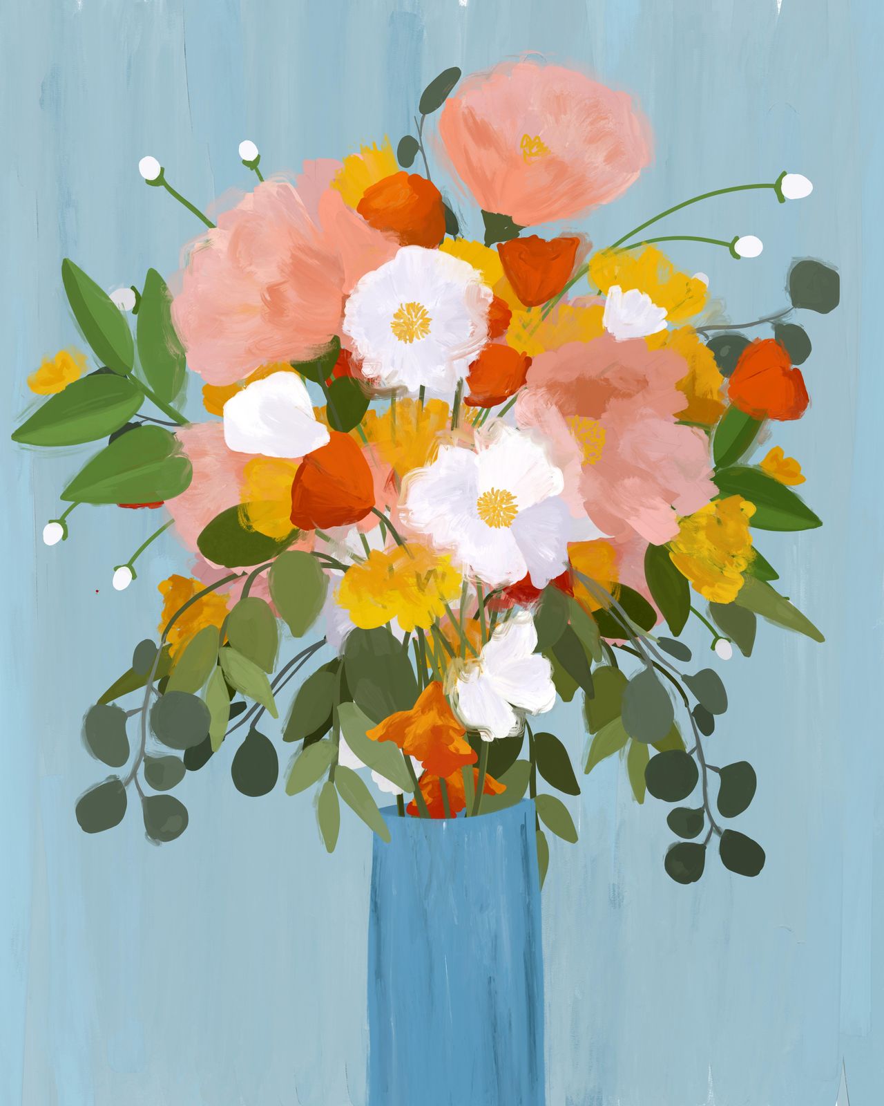 Vibrant Floral Burst Wall Art