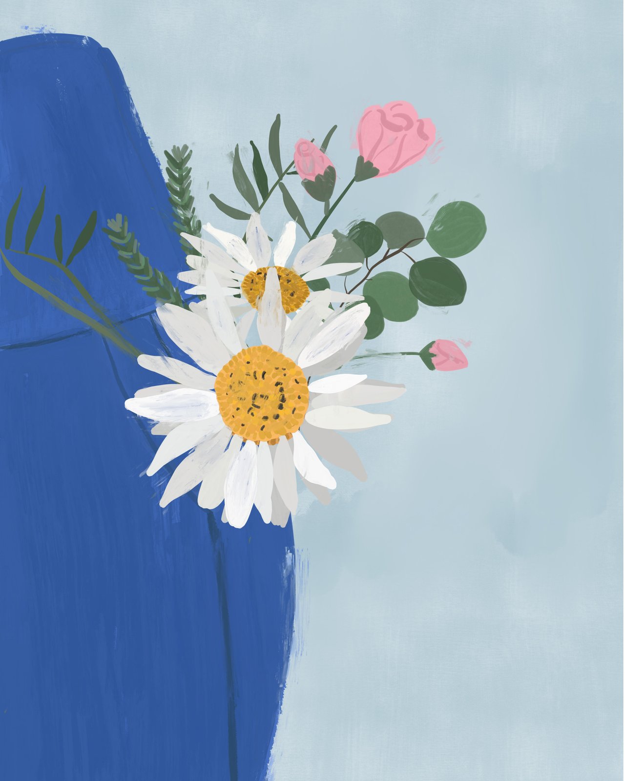 Vibrant Daisy & Rose Botanical Wall Art