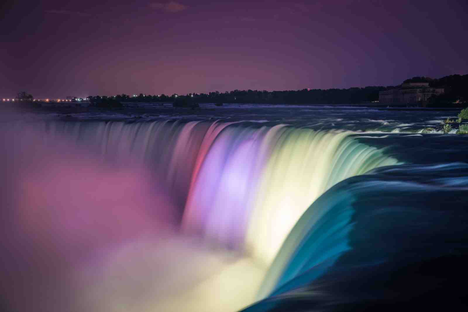 Niagara Falls Rainbow Night Wall Art