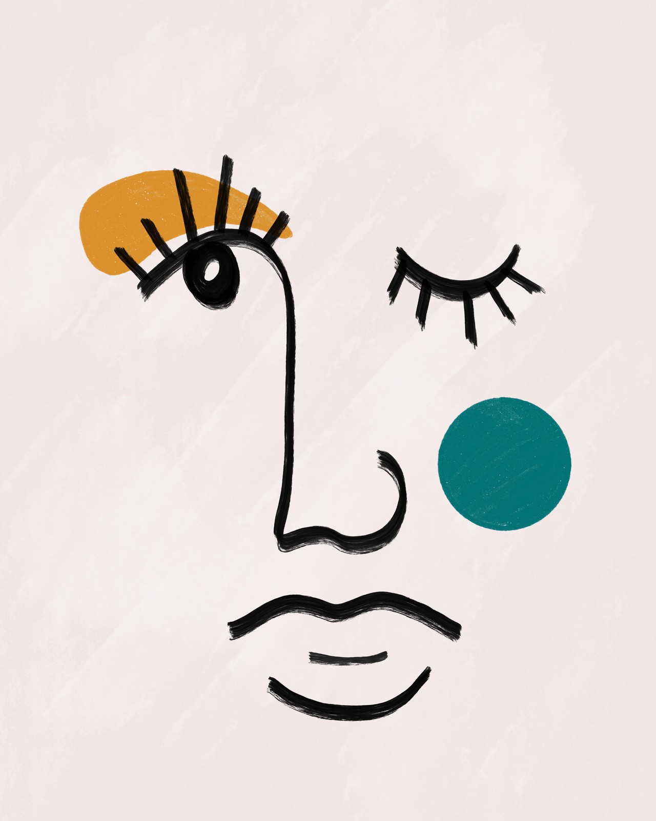 Minimalist Abstract Face Artwork Wall Art