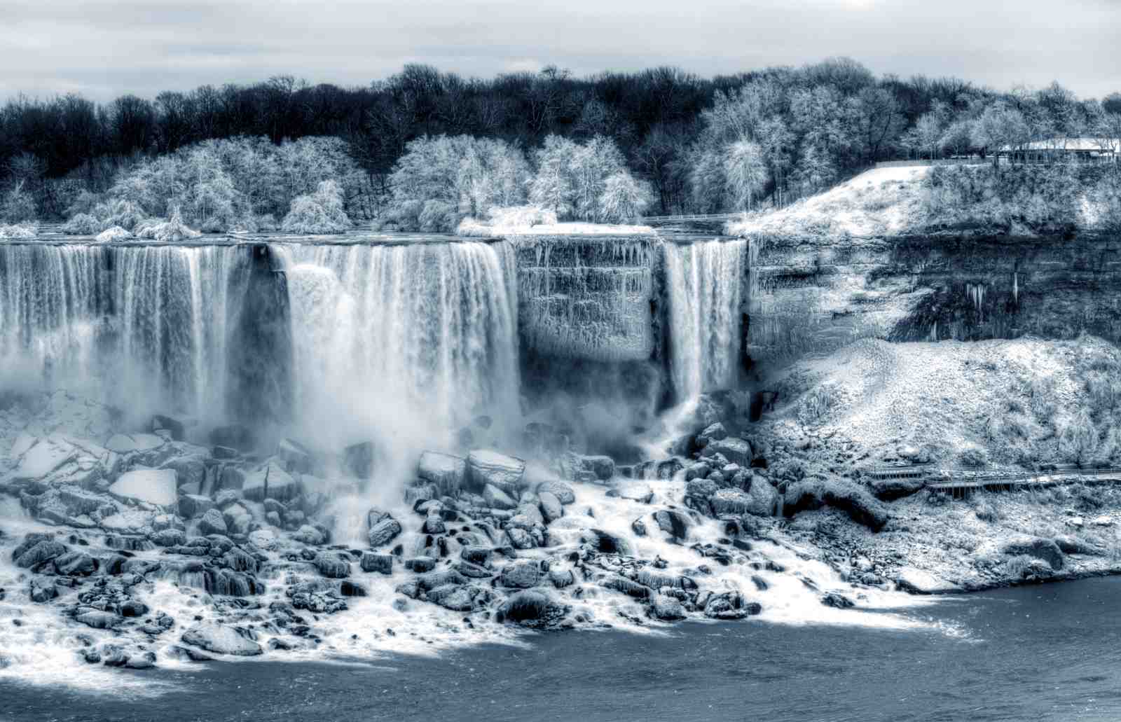 Winter Waterfall Majestic Wall Art