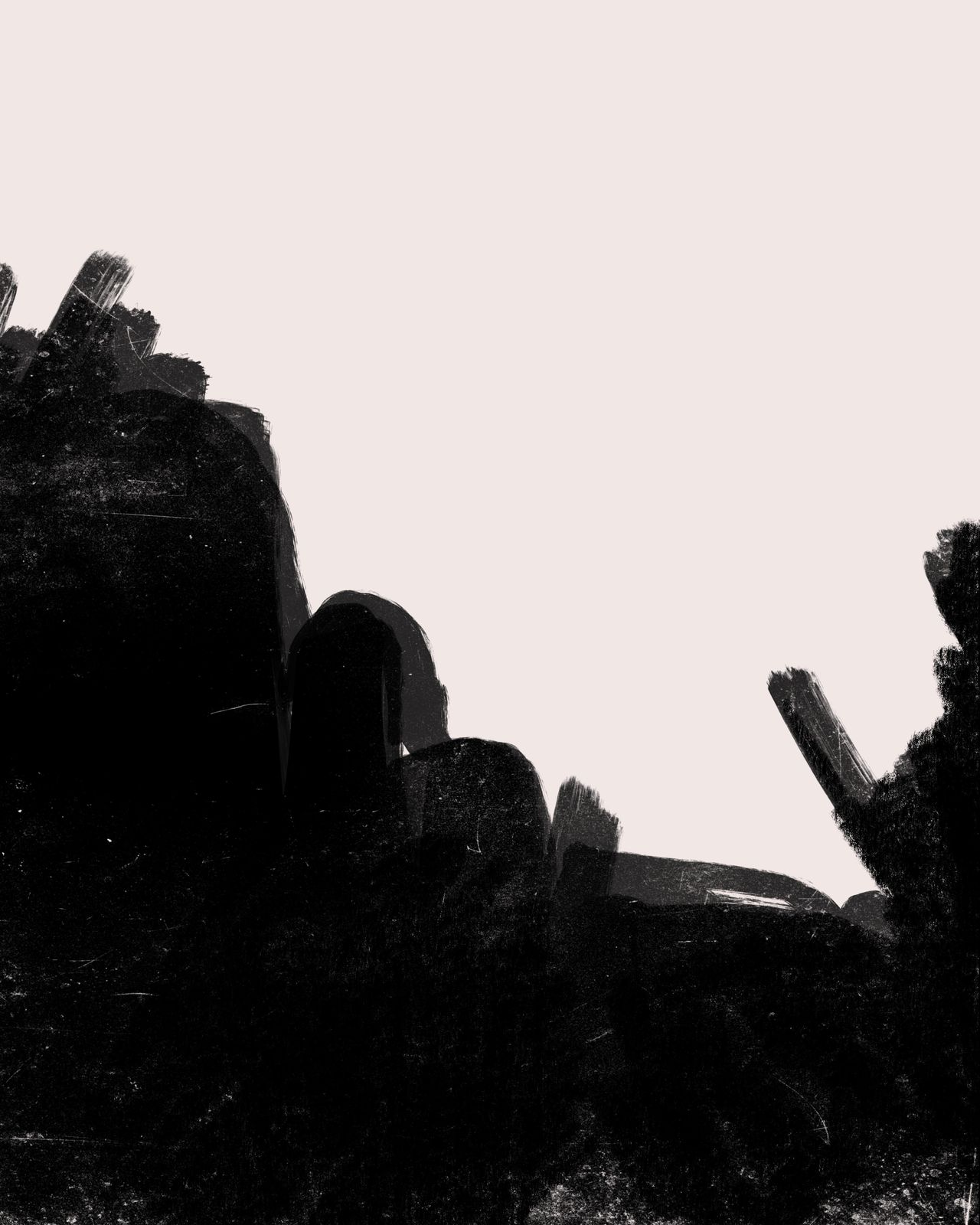 Abstract Black Strokes Landscape Wall Art