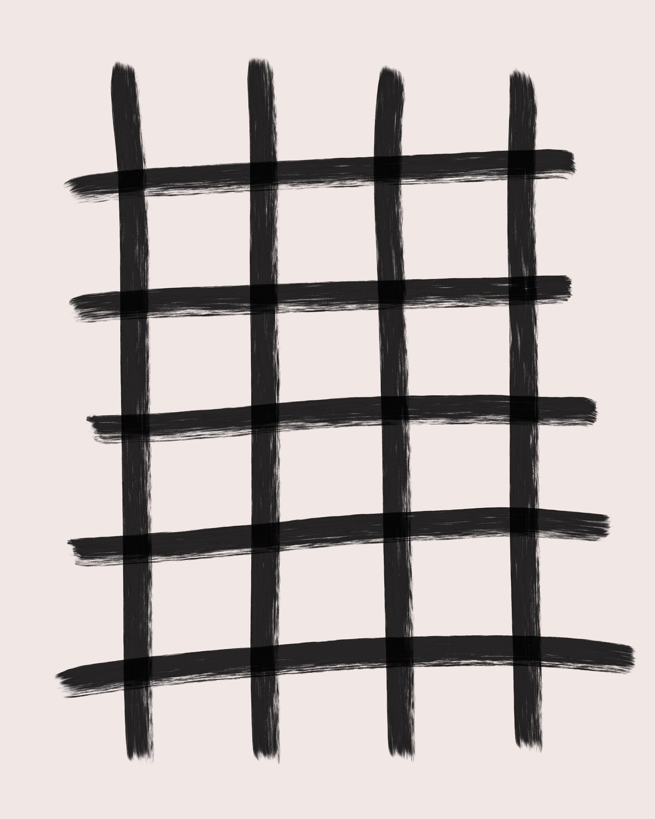 Abstract Grid Minimalist Black & White Wall Art