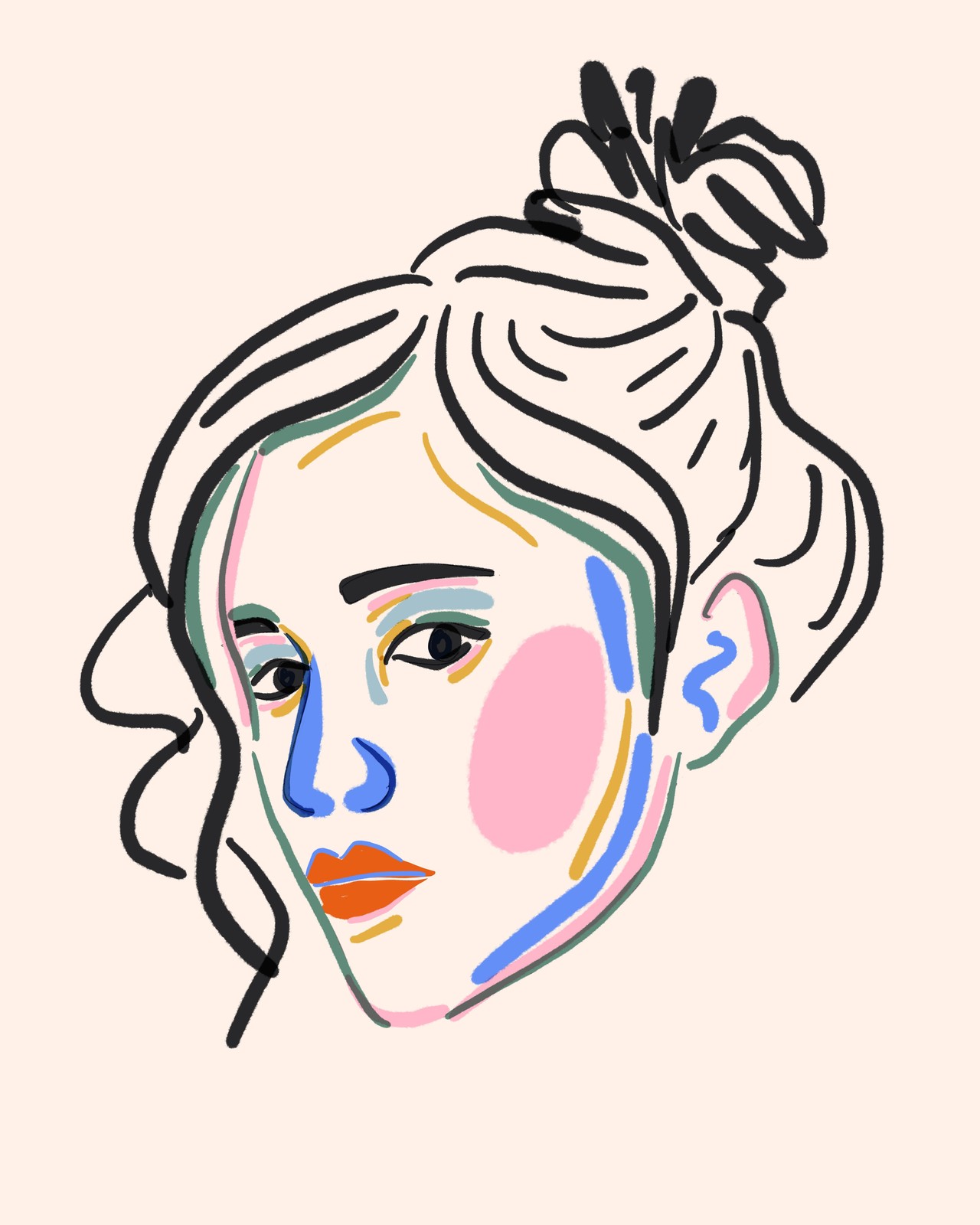 Abstract Face Colorful Portrait Wall Art