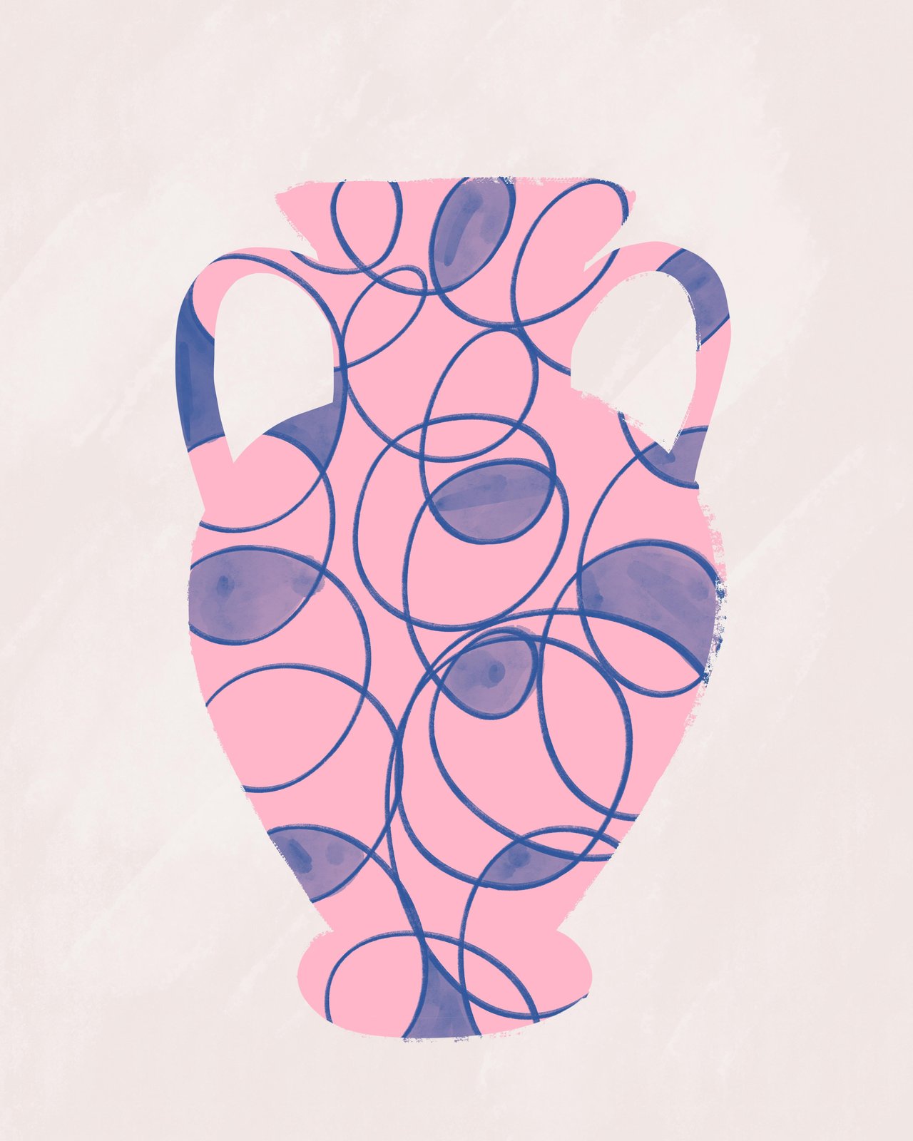 Pink Abstract Vase Modern Wall Art Wall Art