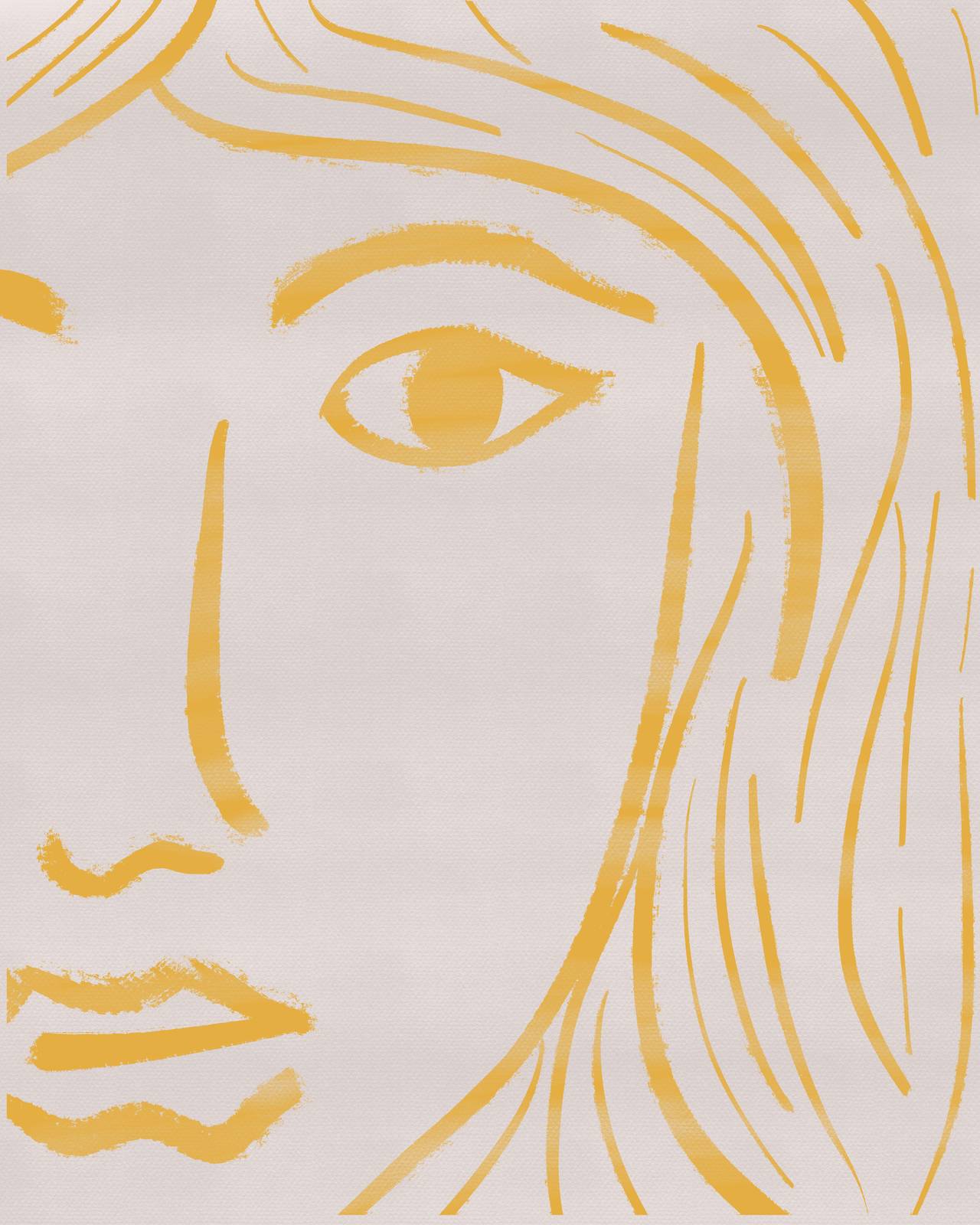 Minimalist Yellow Portrait Wall Art
