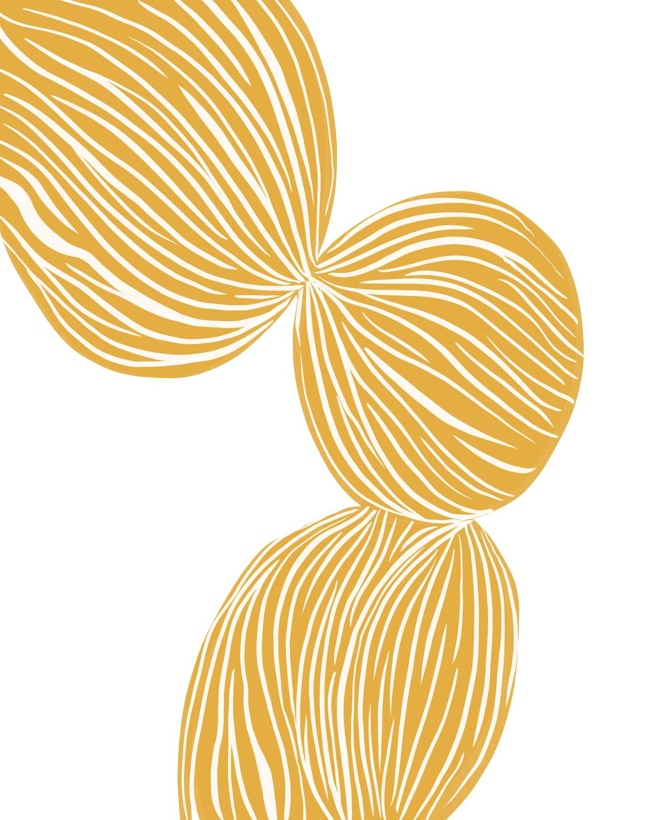 Abstract Ochre Swirls Wall Art