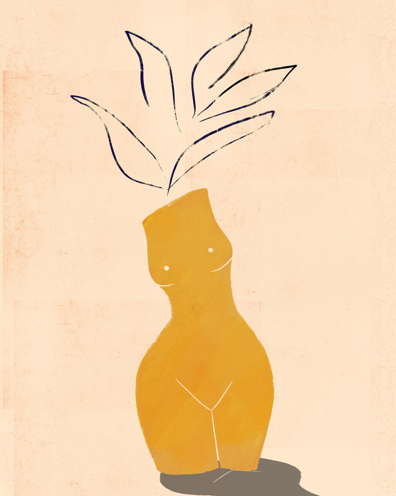 Abstract Female Form Botanical Wall Art