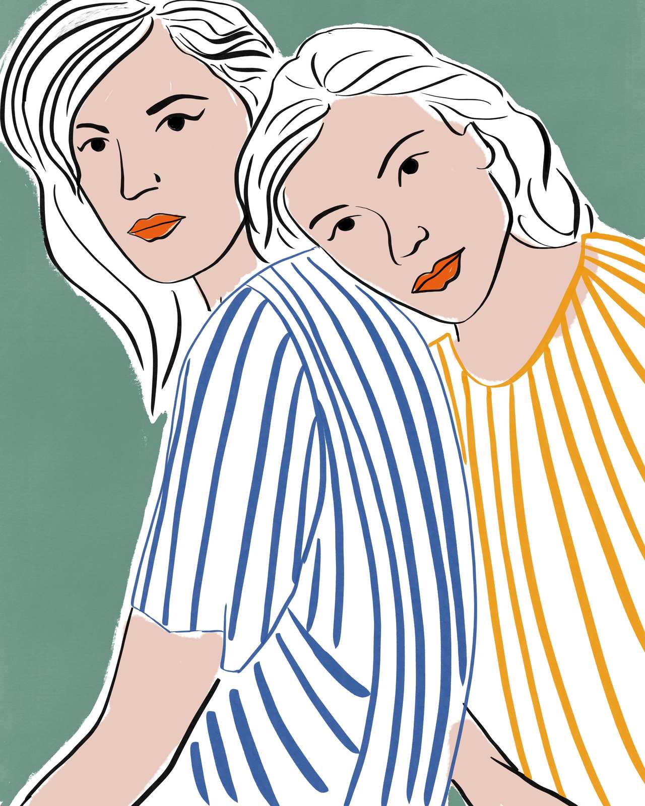 Abstract Duo Fashion Portrait Wall Art