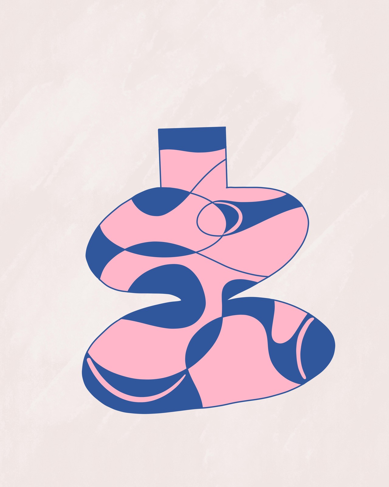 Abstract Flow Pink & Blue Vase Wall Art
