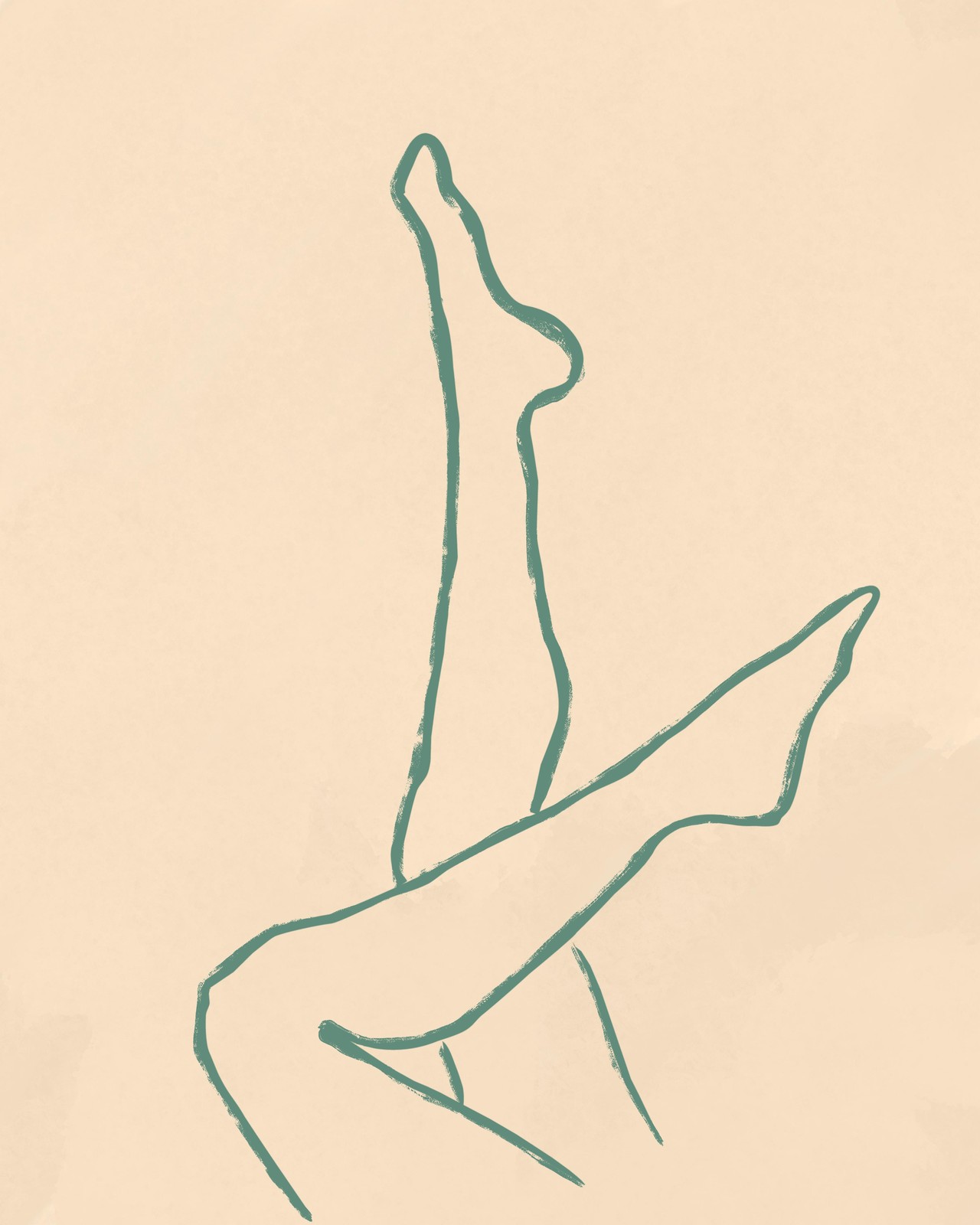 Abstract Woman Legs Line Art Wall Art