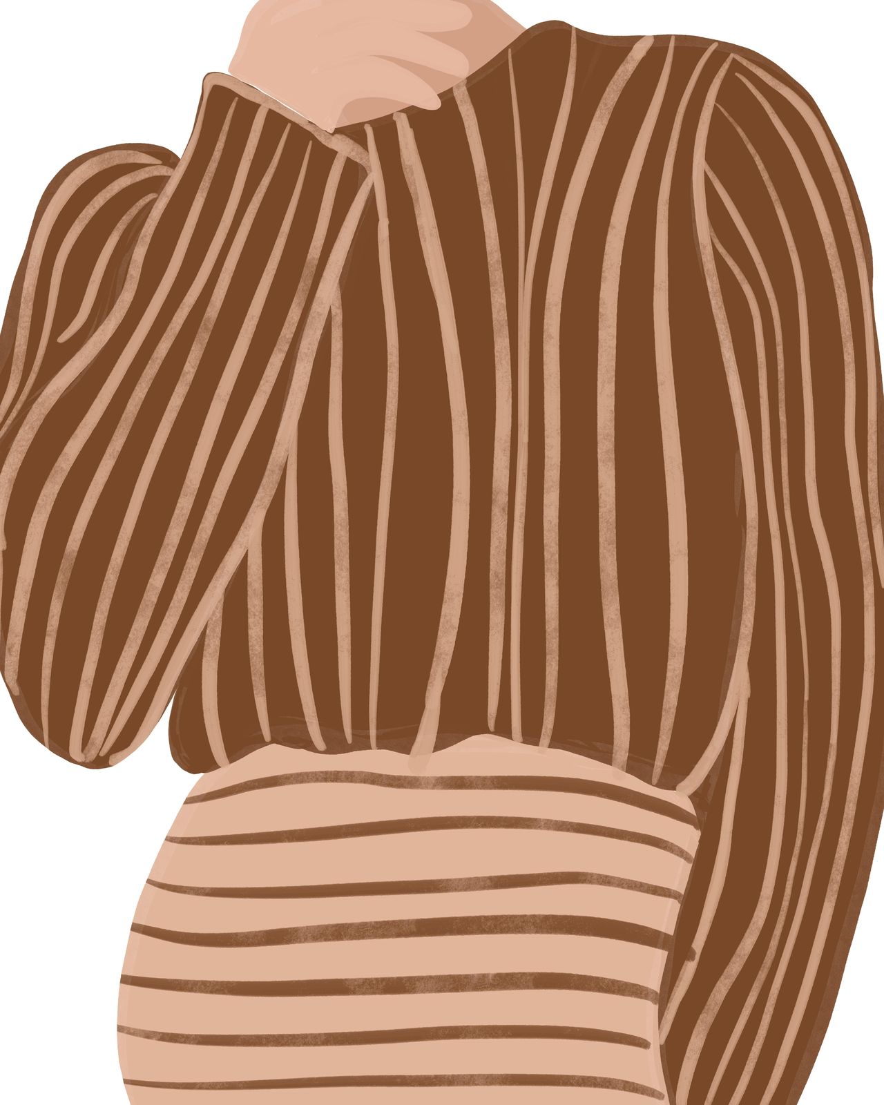 Boho Striped Figure Wall Art