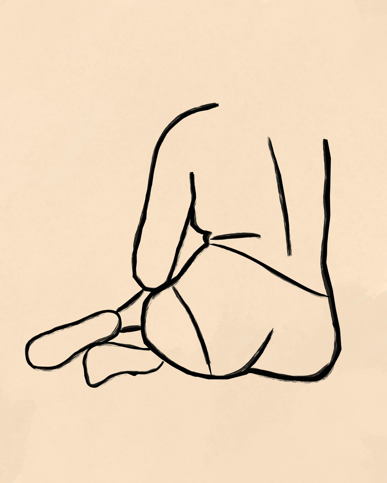 Abstract Nude Line Art Wall Art