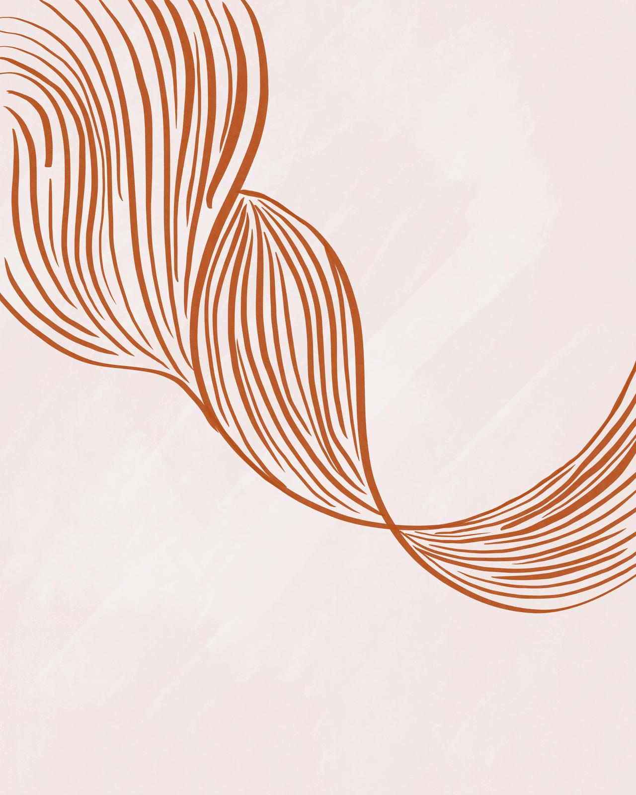 Bohemian Abstract Lines Terracotta Wall Art