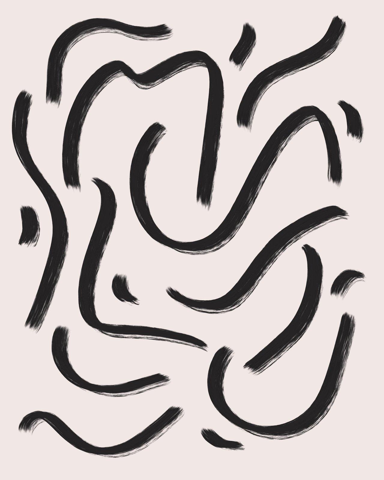 Minimalist Black Brush Stroke Wall Art