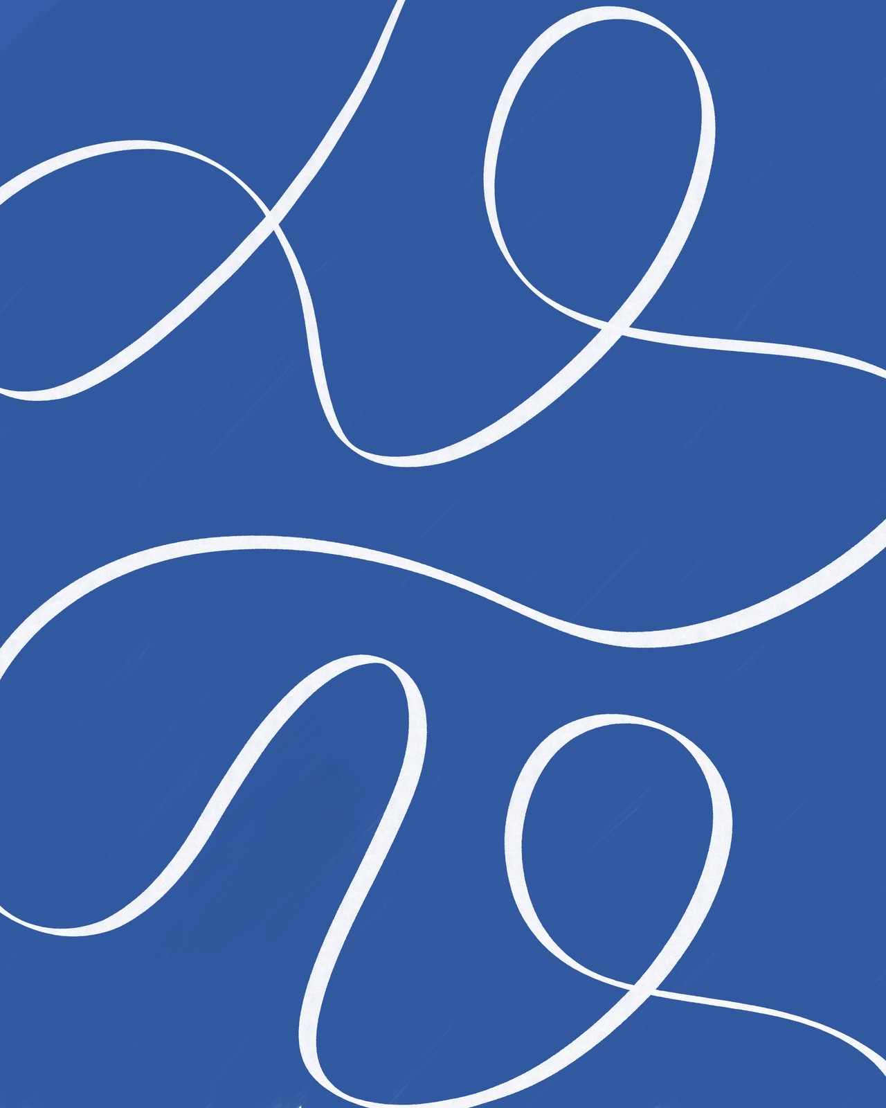 Modern Blue & White Abstract Ribbon Wall Art
