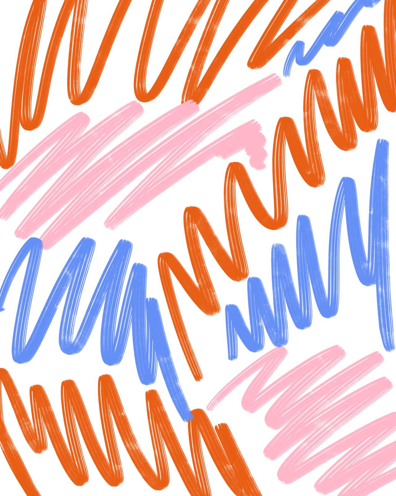 Vibrant Abstract Scribble Wall Art Art