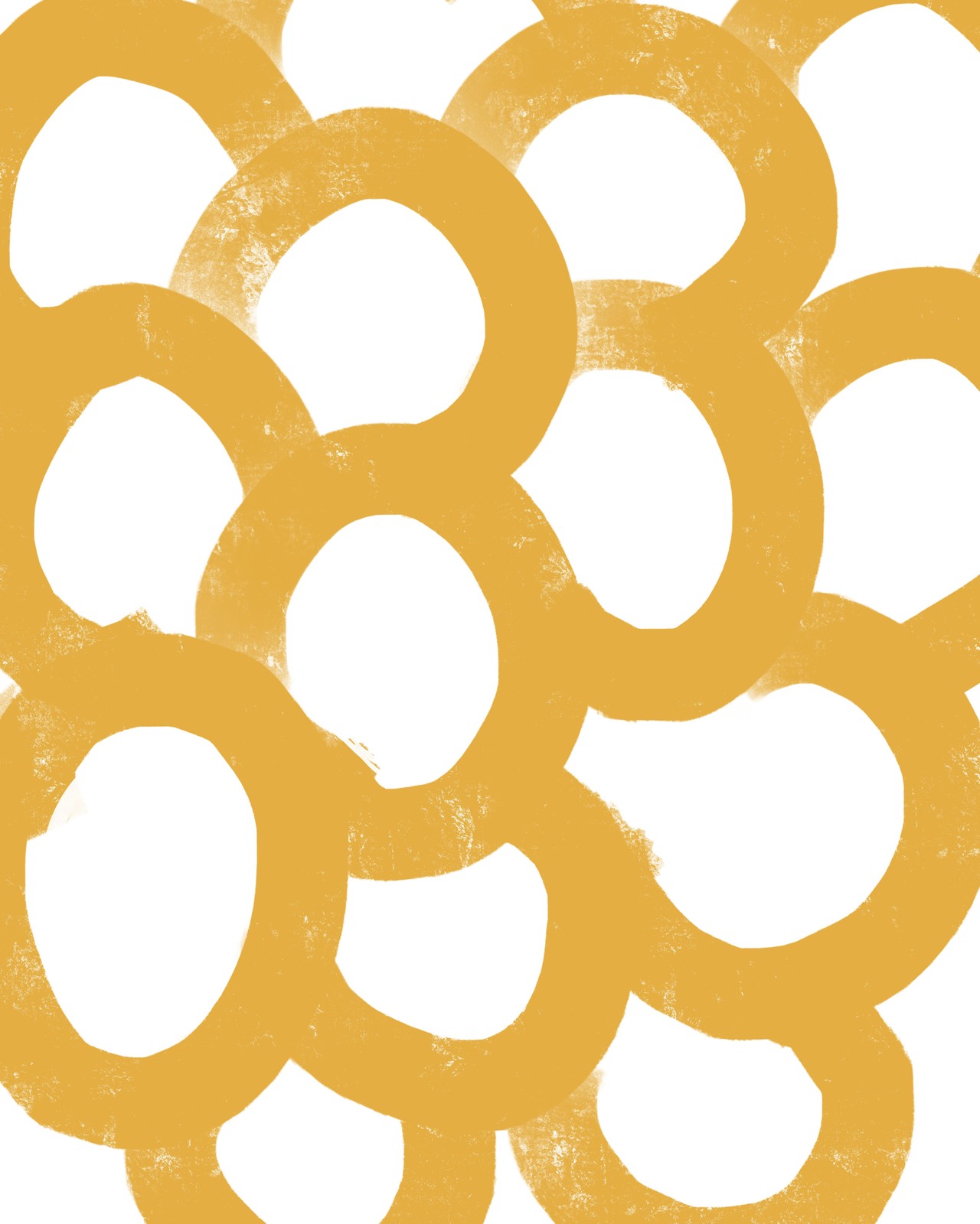 Abstract Mustard Loops Wall Art