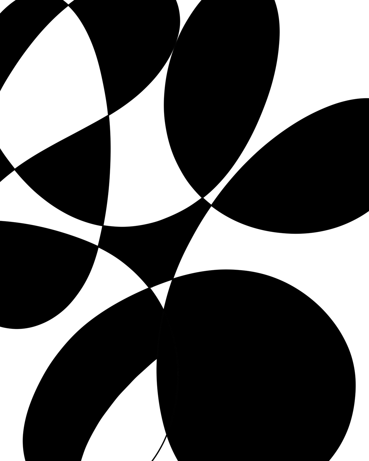 Abstract Curves Geometric Black & White Wall Art