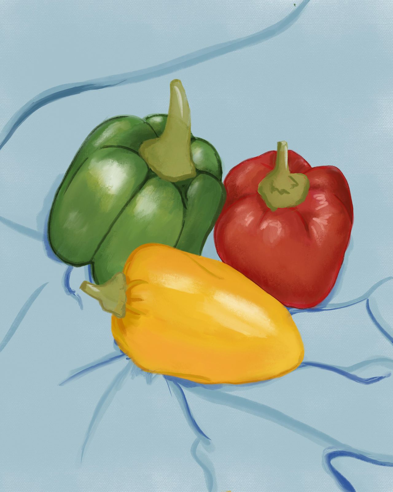 Vibrant Bell Pepper Trio Wall Art