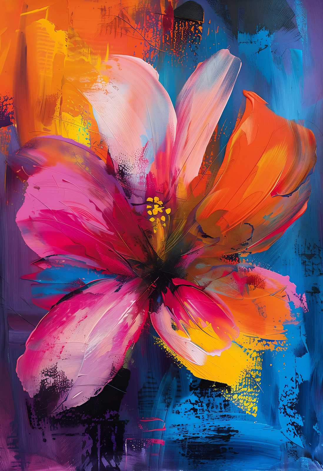 Vibrant Abstract Floral Wall Art