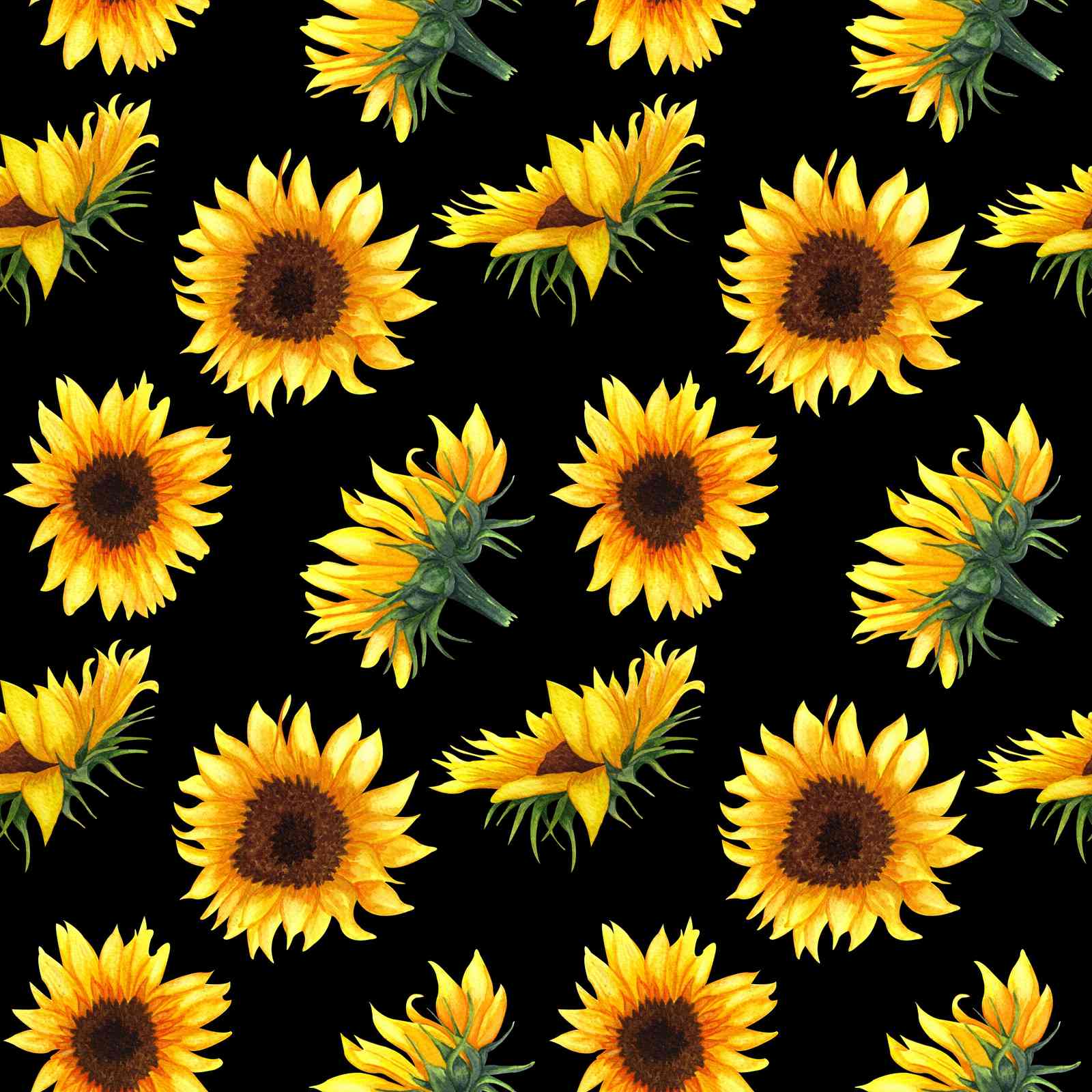 Vibrant Sunflower Pattern Wall Art