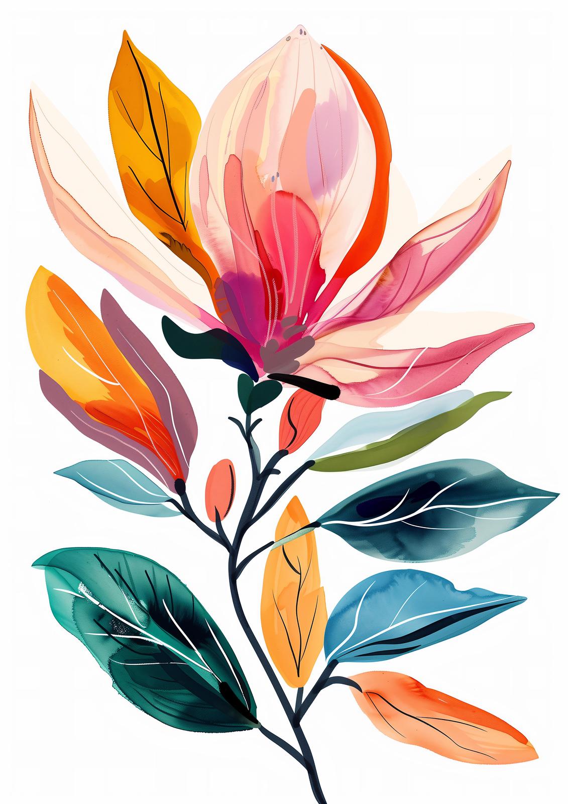 Vibrant Floral Watercolor Wall Art