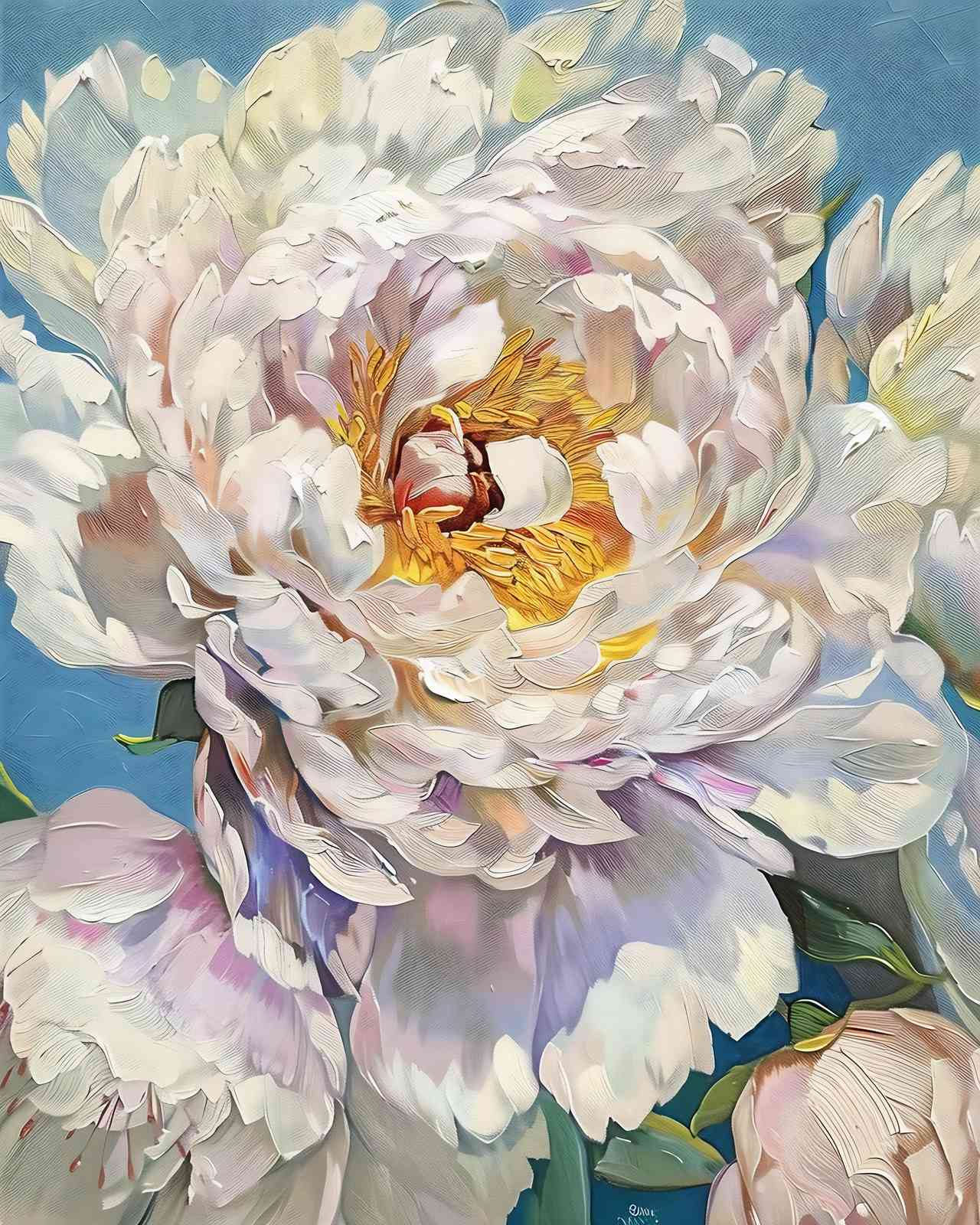 Elegant White Peony Floral Wall Art