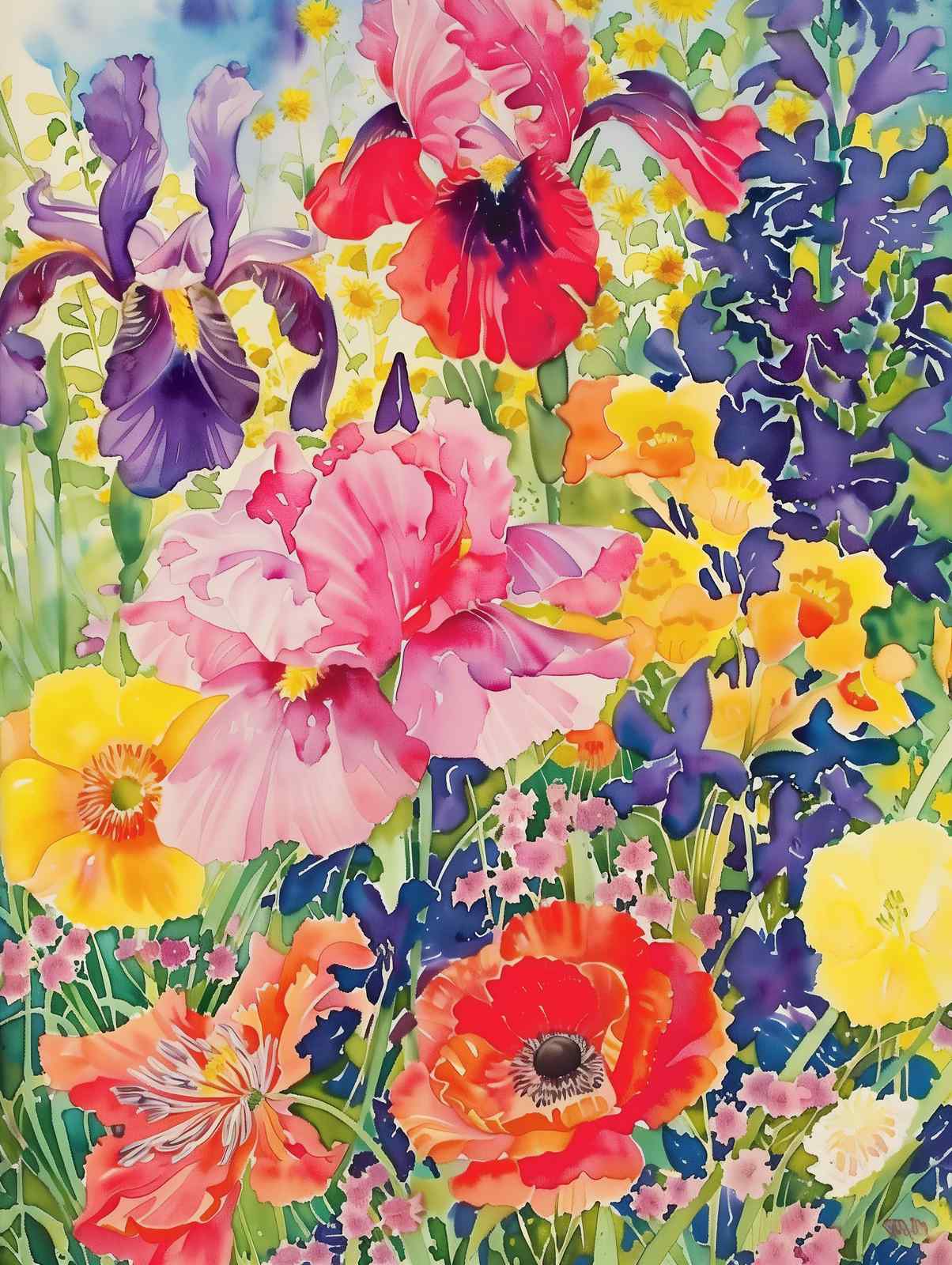 Vibrant Floral Meadow Wall Art