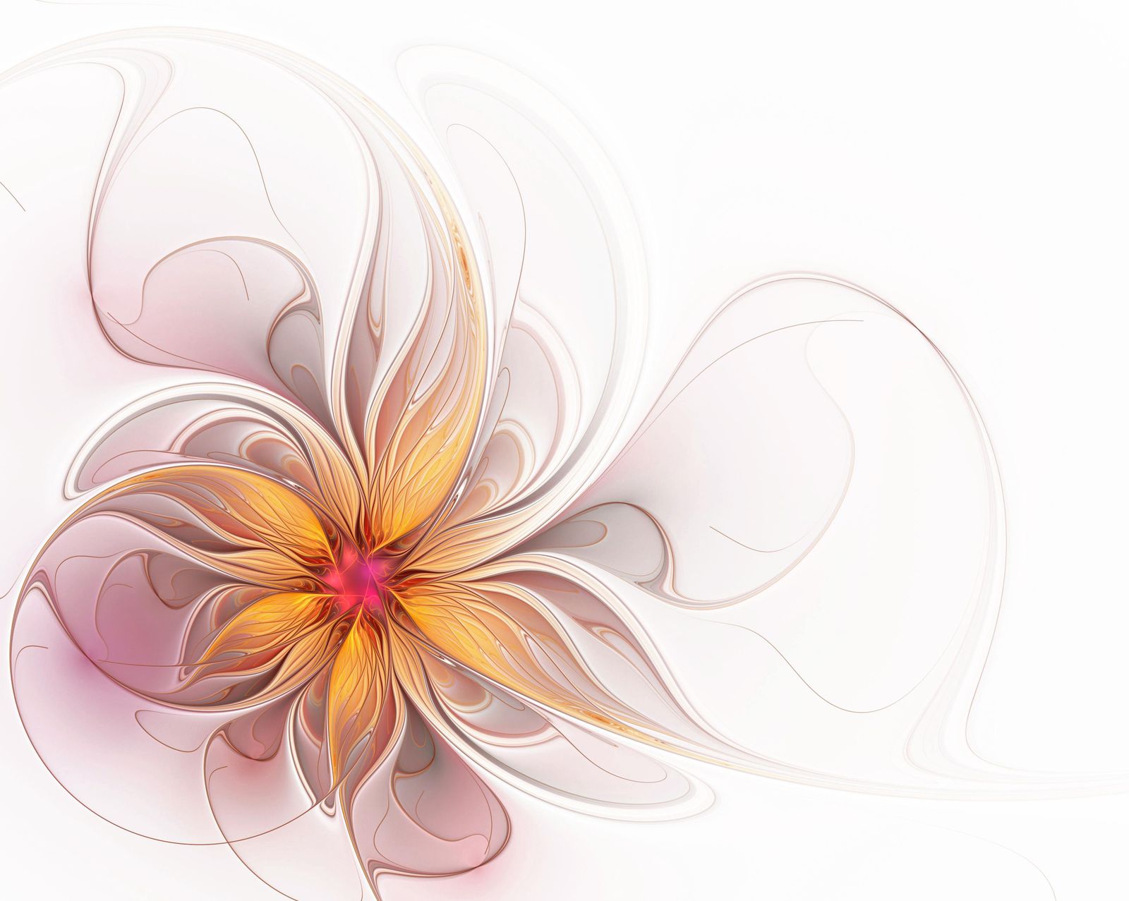 Abstract Floral Light & Gold Wall Art