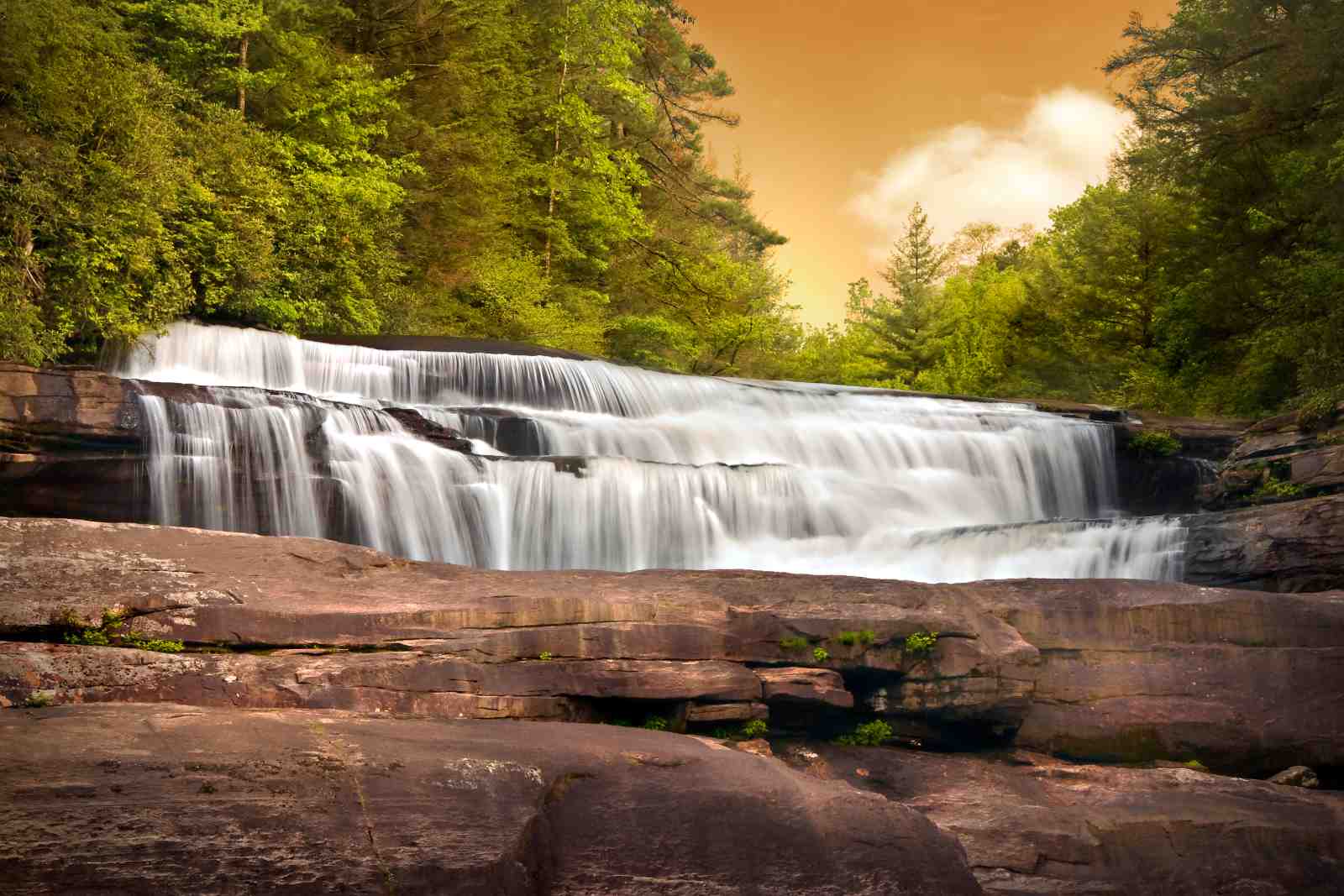 Serene Waterfall Nature Landscape Wall Art