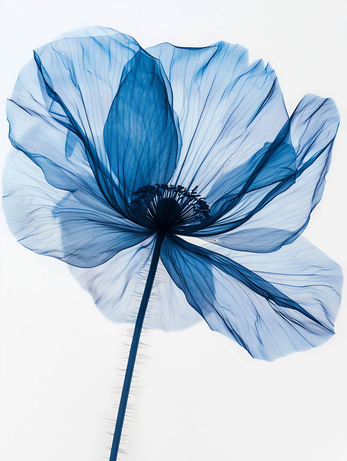 Elegant Blue Poppy X-Ray Wall Art Art