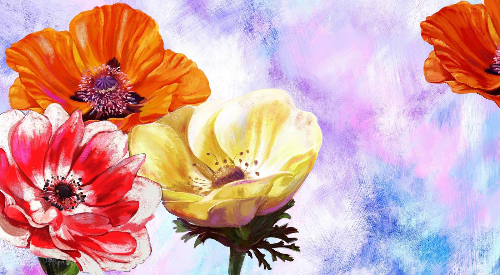 Vibrant Floral Anemone Wall Art