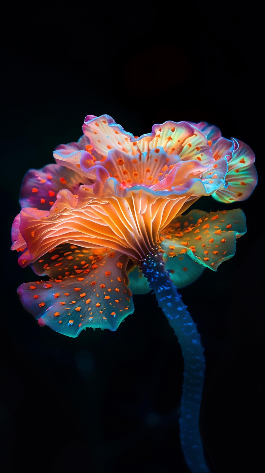Bioluminescent Mushroom Bloom Wall Art