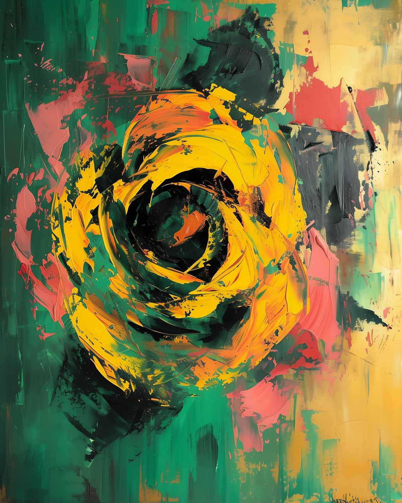 Vibrant Abstract Rose Wall Art