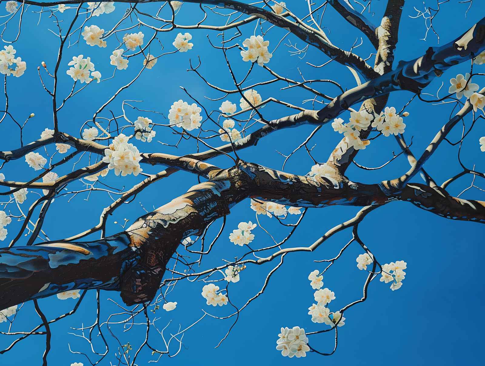 Serene Cherry Blossom Sky Wall Art