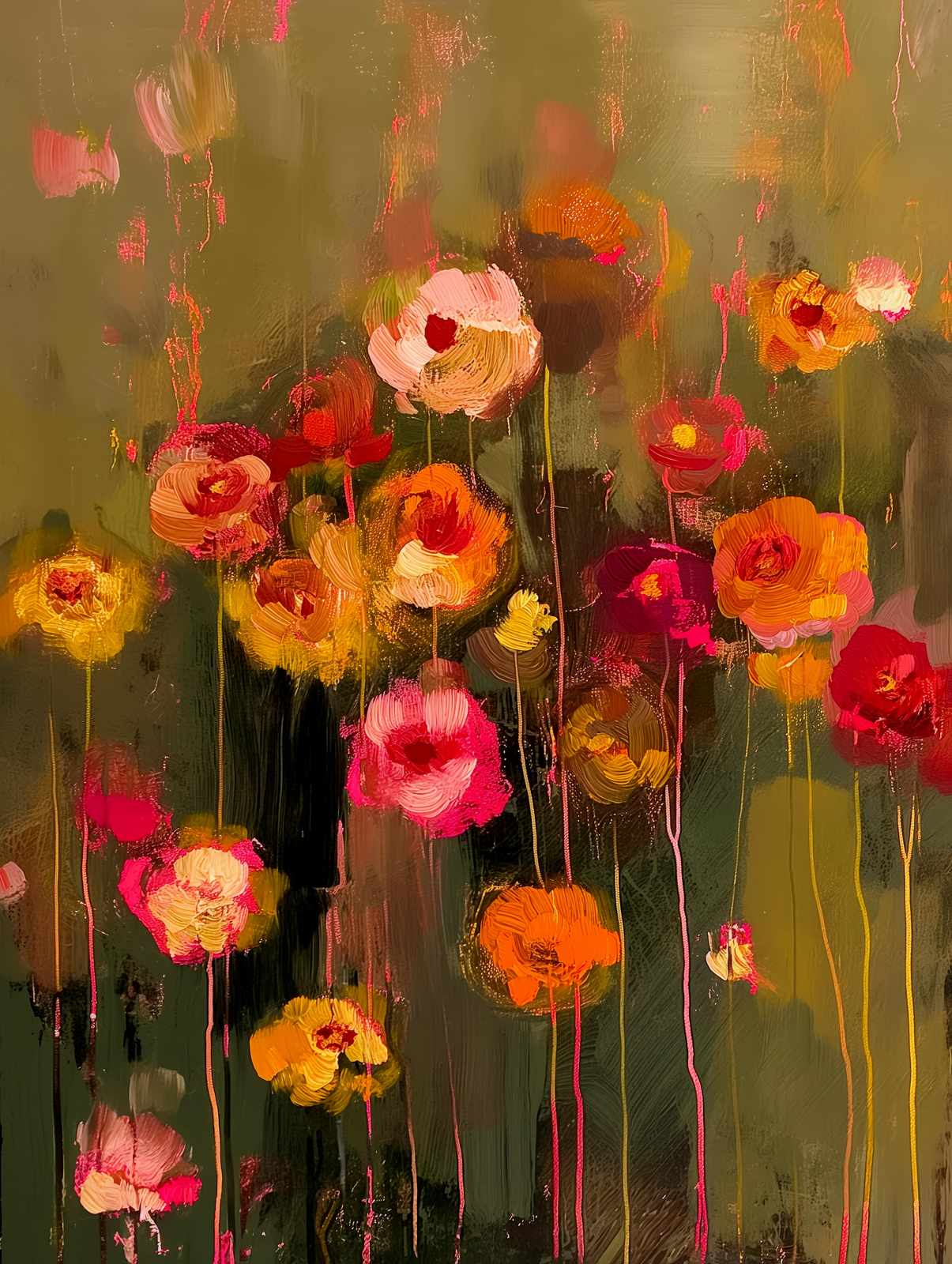 Vibrant Floral Abstraction Wall Art