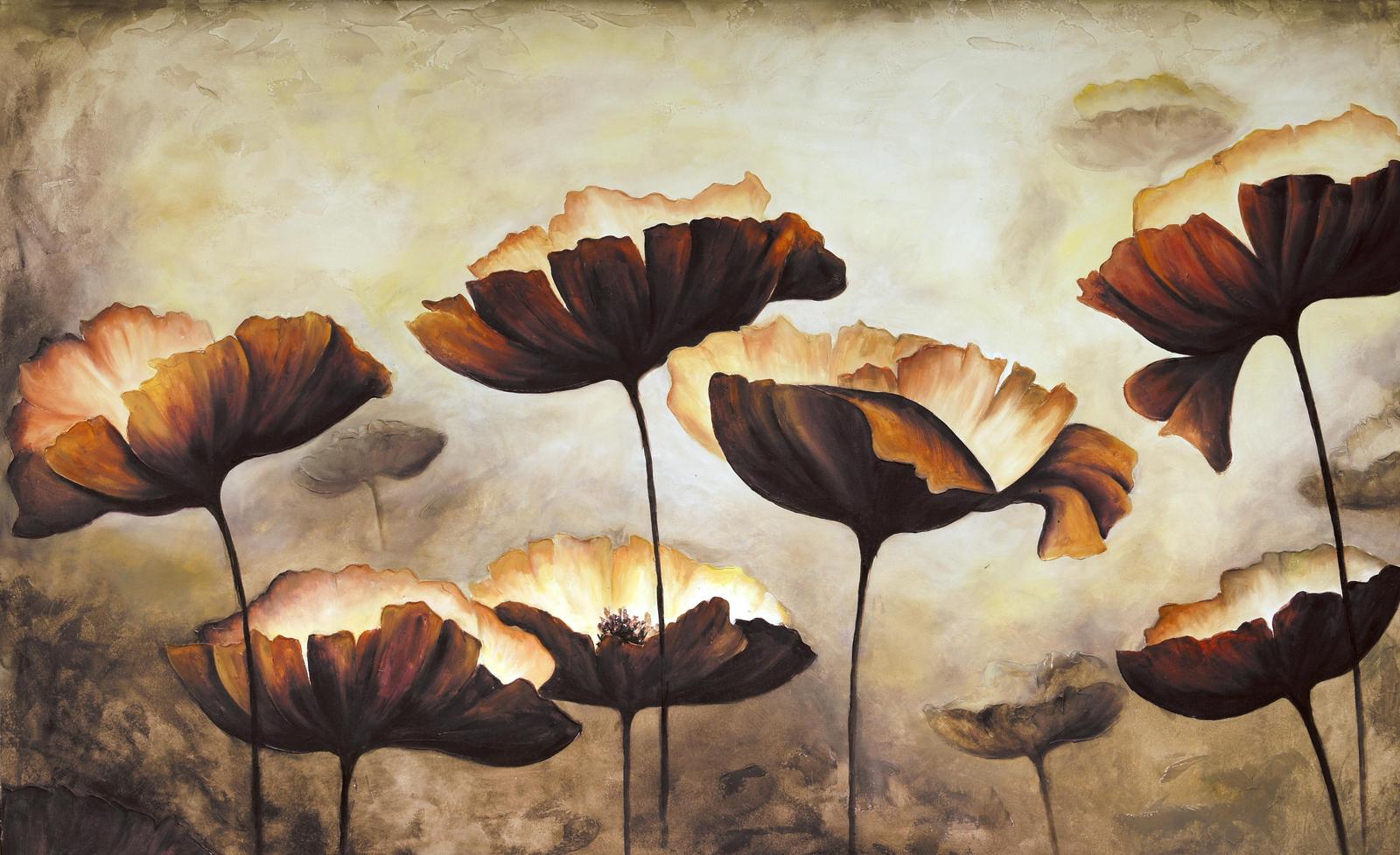 Ethereal Poppy Bloom Landscape Wall Art