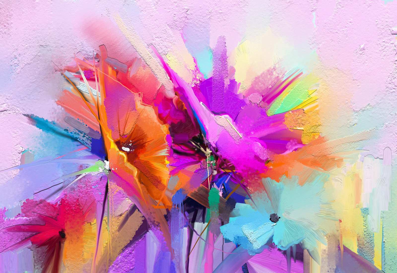 Vibrant Abstract Floral Burst Wall Art