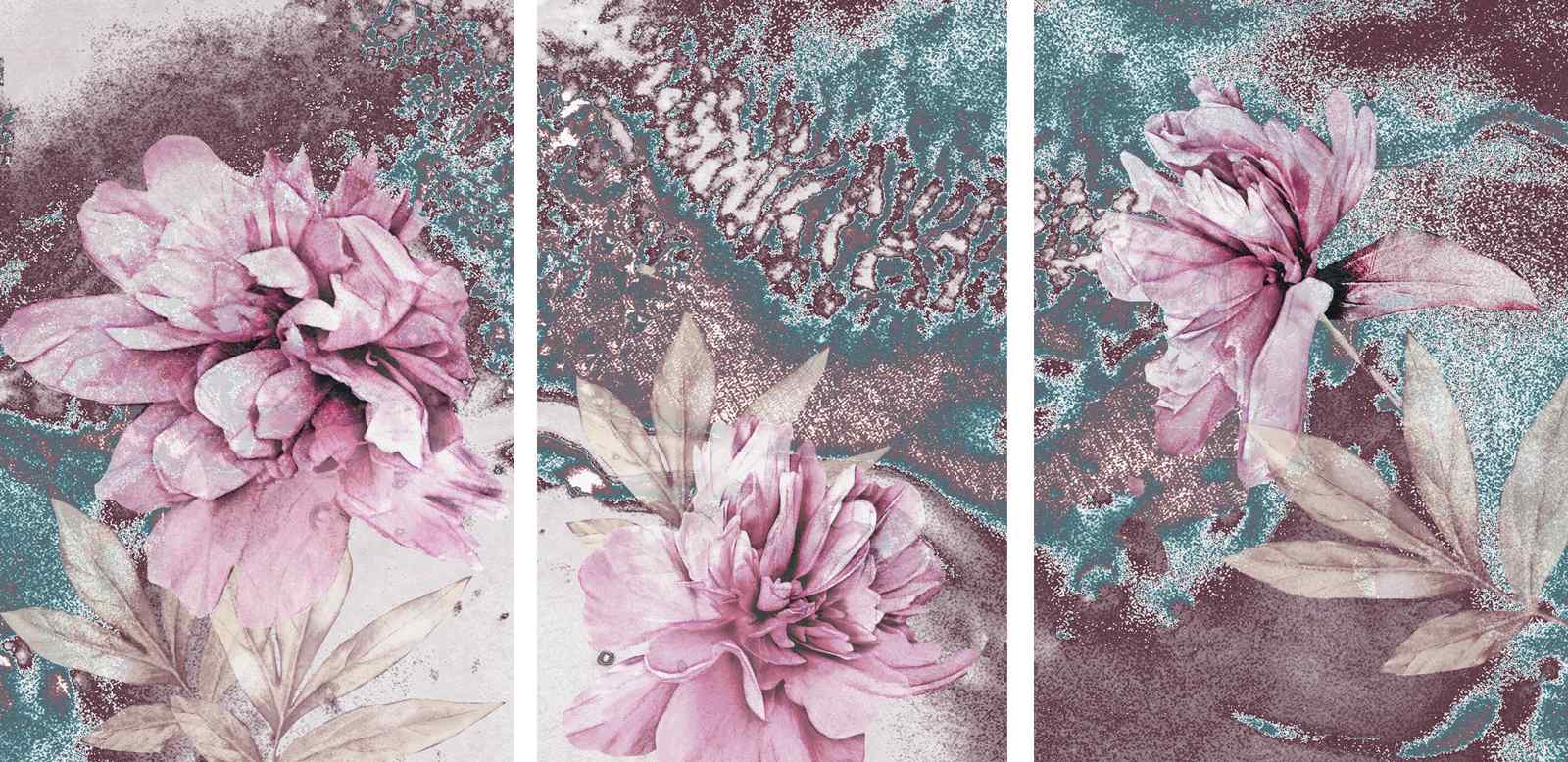 Serene Floral Triptych Wall Art