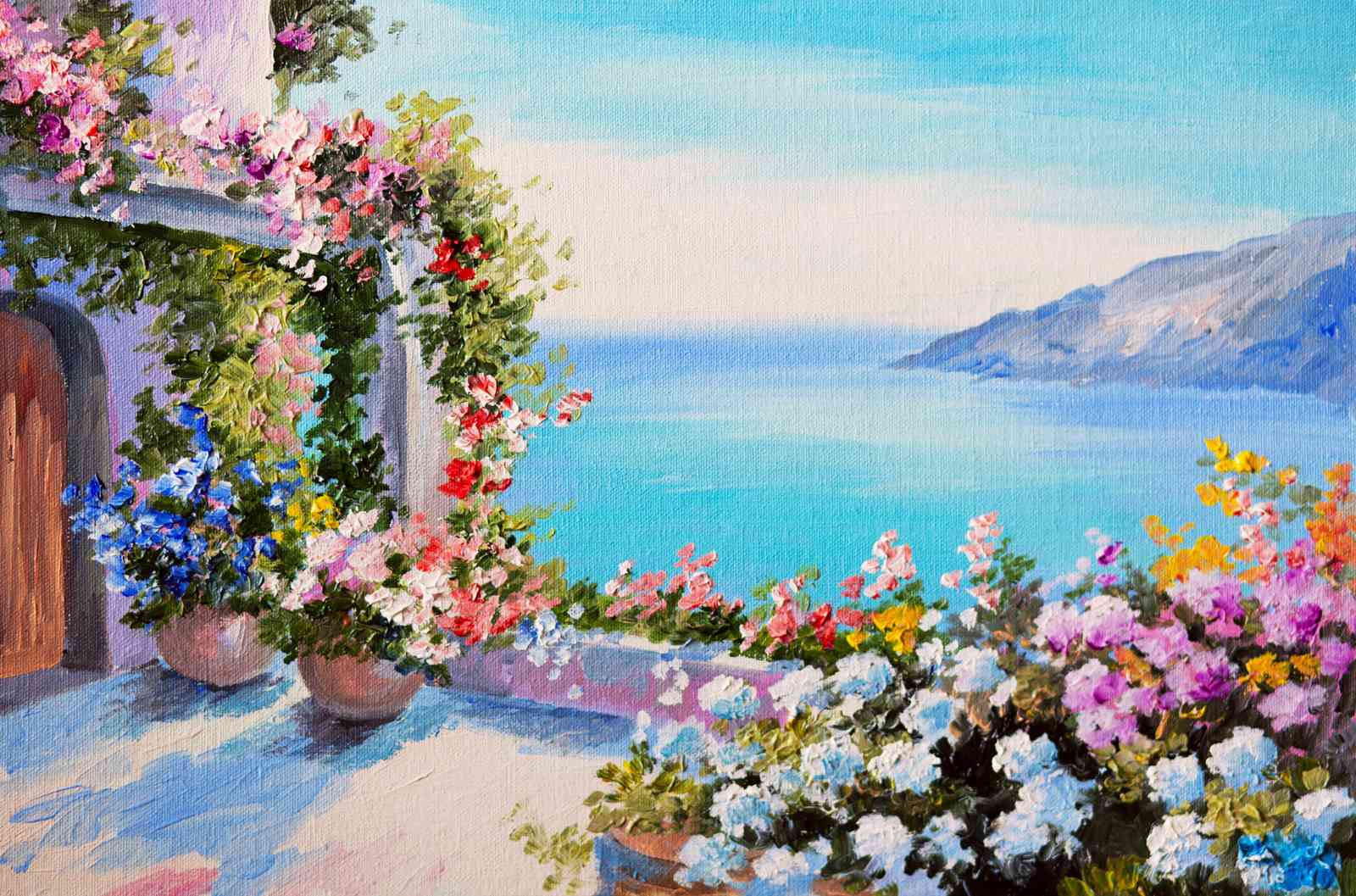 Vibrant Mediterranean Blooms Wall Art