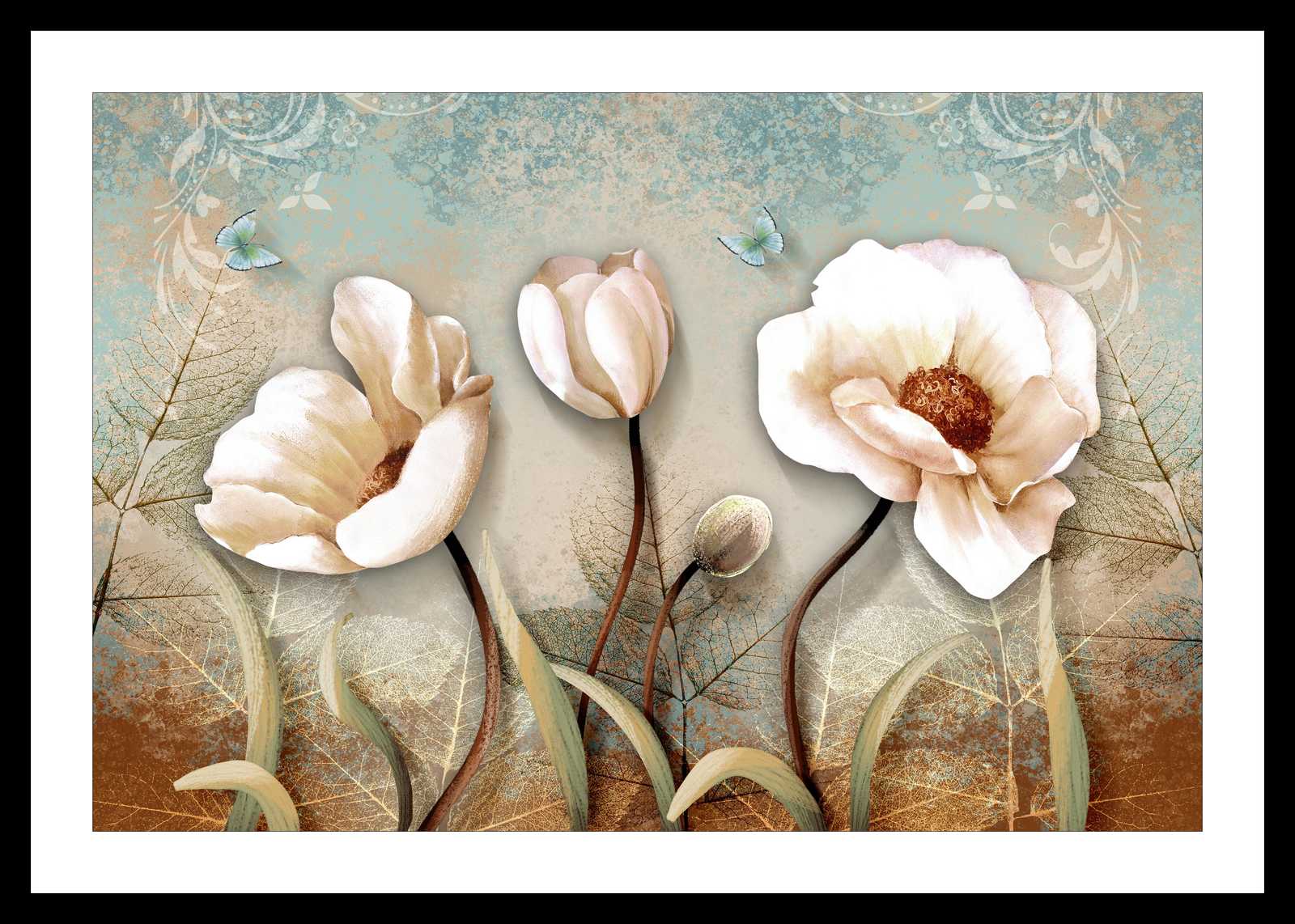 Elegant Floral & Butterfly Wall Art