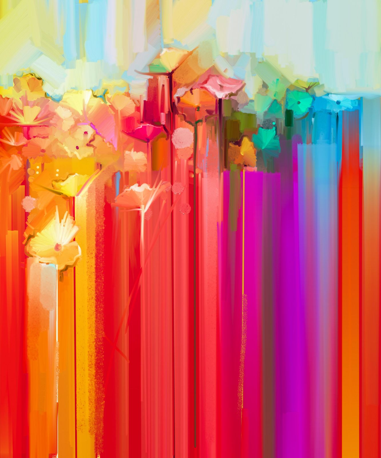 Vibrant Floral Abstract Wall Art