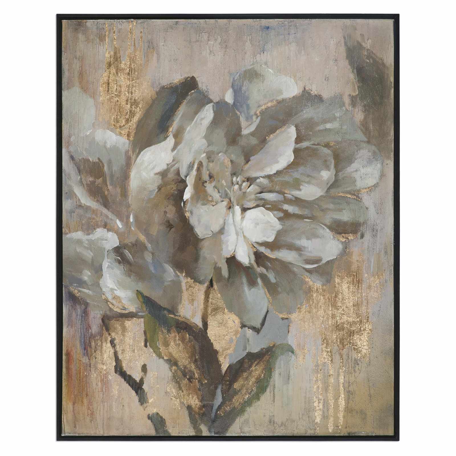 Elegant Gold Petal Floral Wall Art