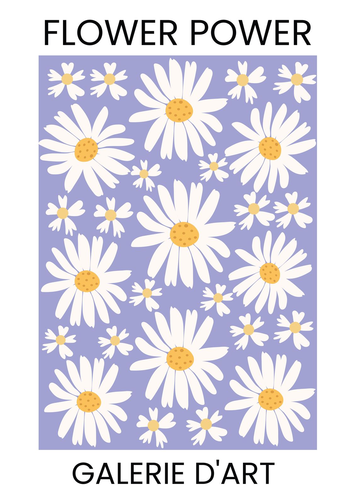 Retro Daisy Flower Power Wall Art